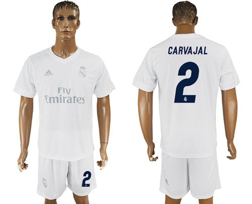 Real Madrid #2 Carvajal Marine Environmental Protection Home Soccer Club Jersey - Click Image to Close